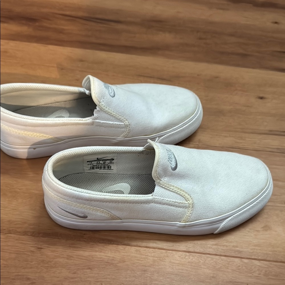 Nike White Slip-On Sneakers